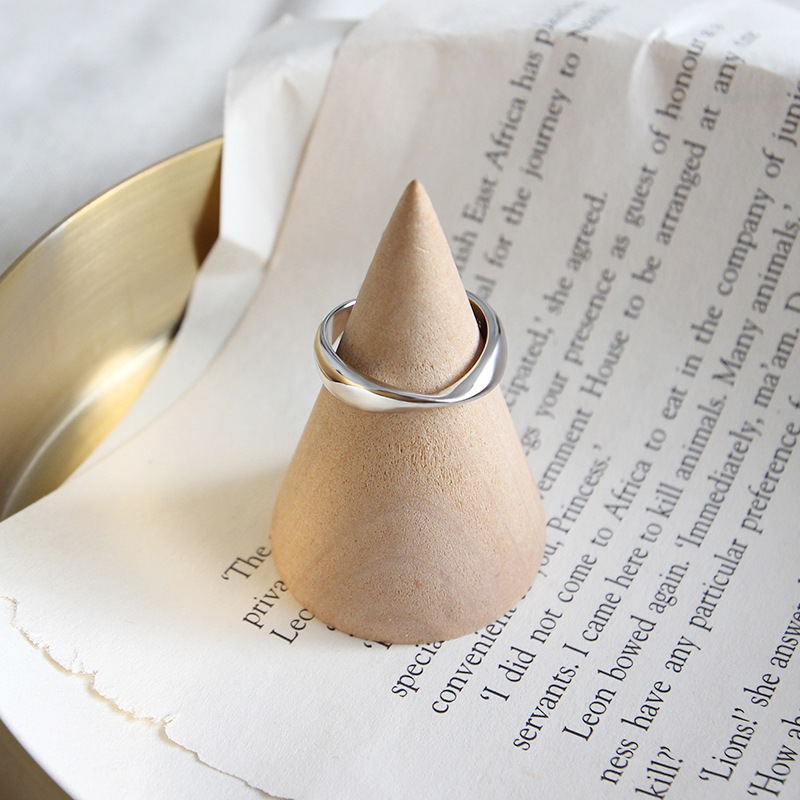 s925银韩国开口戒指简约气质个性食指戒网红博主潮流饰品指环