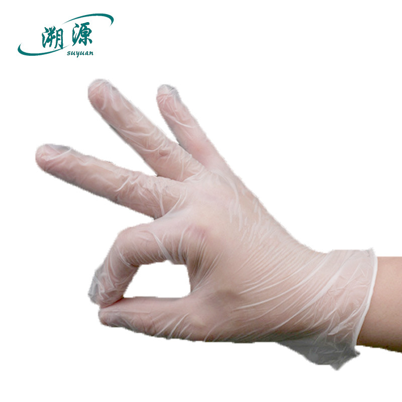 Wholesale transparent disposable pvc plastic gloves, household food and catering film thickened powder-free protective gloves Item Picture