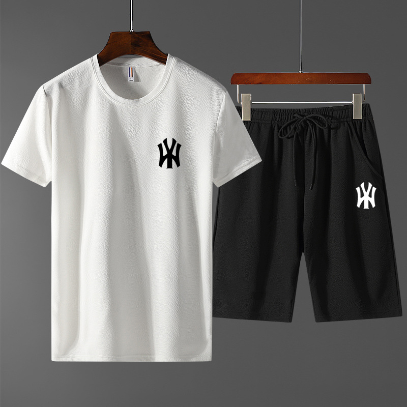 Men's Summer Short Sleeve T-Shirt Sports Suit Summer 2023 Men's New Leisure Suit With A Set details Picture