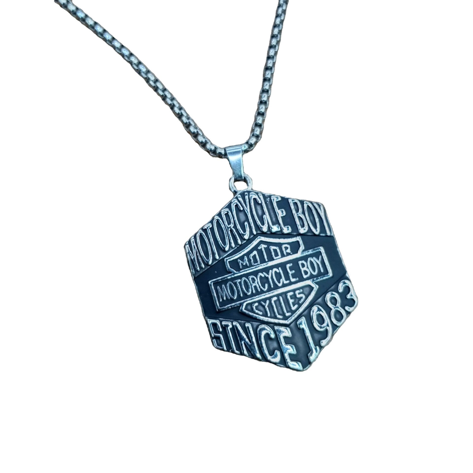 Net Red Men's Necklace European And American Military Brand Necklace Sweater Chain Alloy Cross Brand Pendant Stainless Steel Necklace Batch Item Picture