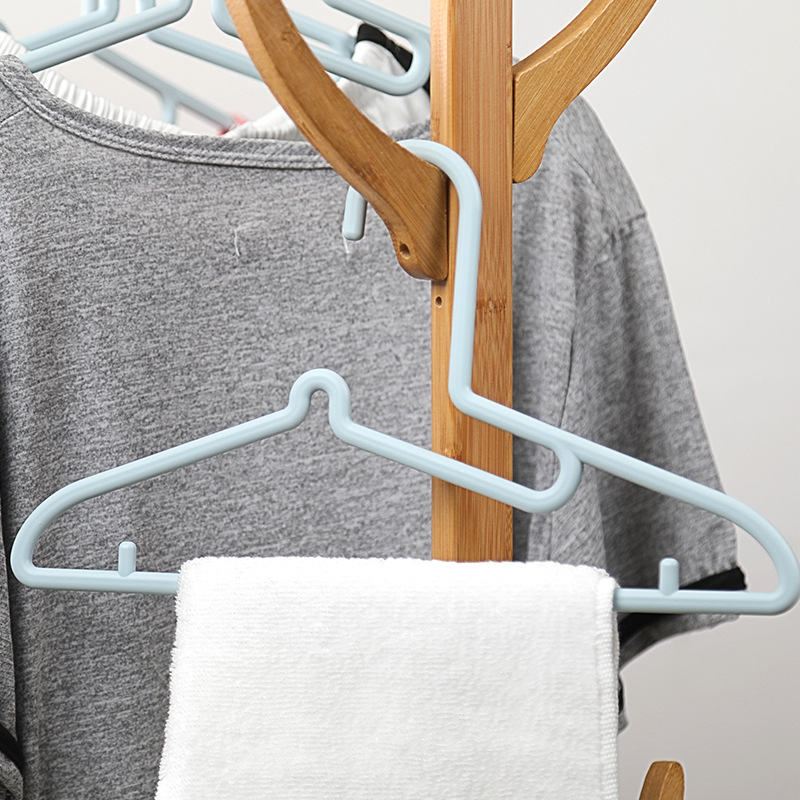 Processing custom Japanese plastic collar hanger non-slip non-trace household clothes shelf clothes support 4 sets details Picture