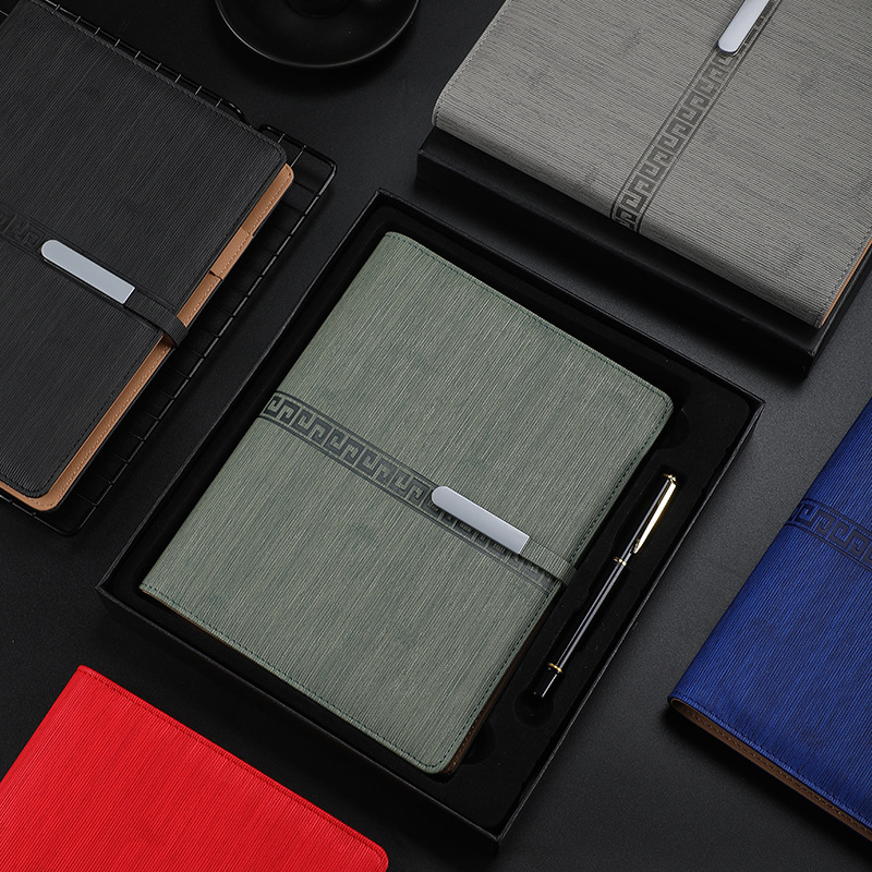 a5 Business Buckle loose-leaf Notebook, faux leather Office gift stationery Set Notebook, b5 Meeting Record book Specification image