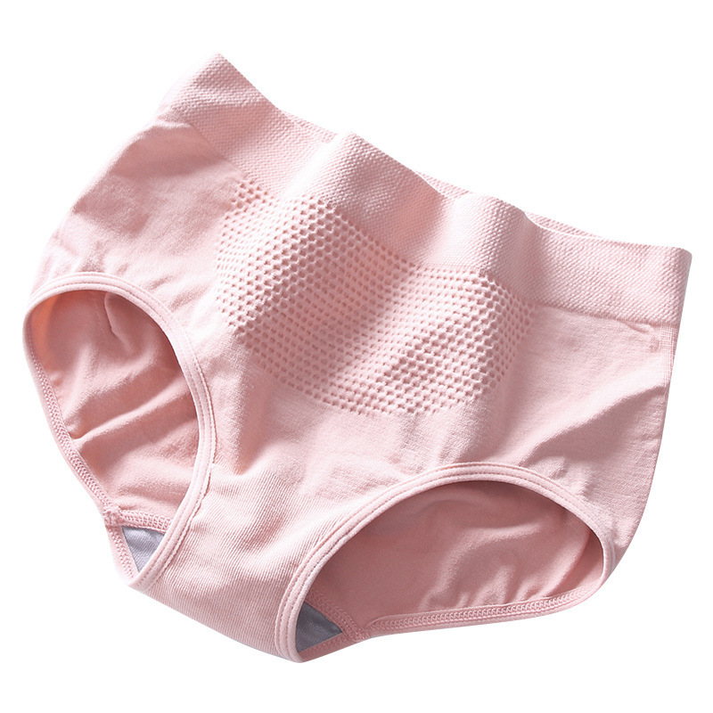 Mid-Waist Seamless Honeycomb Underwear Women's Cotton Crotch Belly Lift Hip Honeycomb Seamless Women's Briefs Item Picture