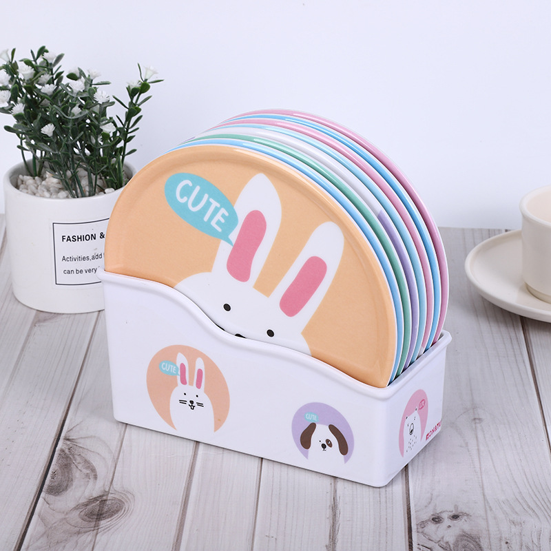 New Cute Little Animal Graphic Children's Cartoon Tray Small Heat Cushion Plate Fruit Tray Plate