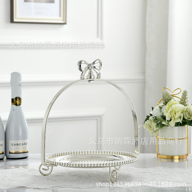 Metal-Plated Fruit Tray Dessert Tray Cake Tray Rack High-End Baking Party Supplies Wedding Props Specification drawing