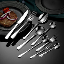 304不锈钢西餐刀叉勺 1010餐具系列布轮镜光定制logo光柄刀叉勺子