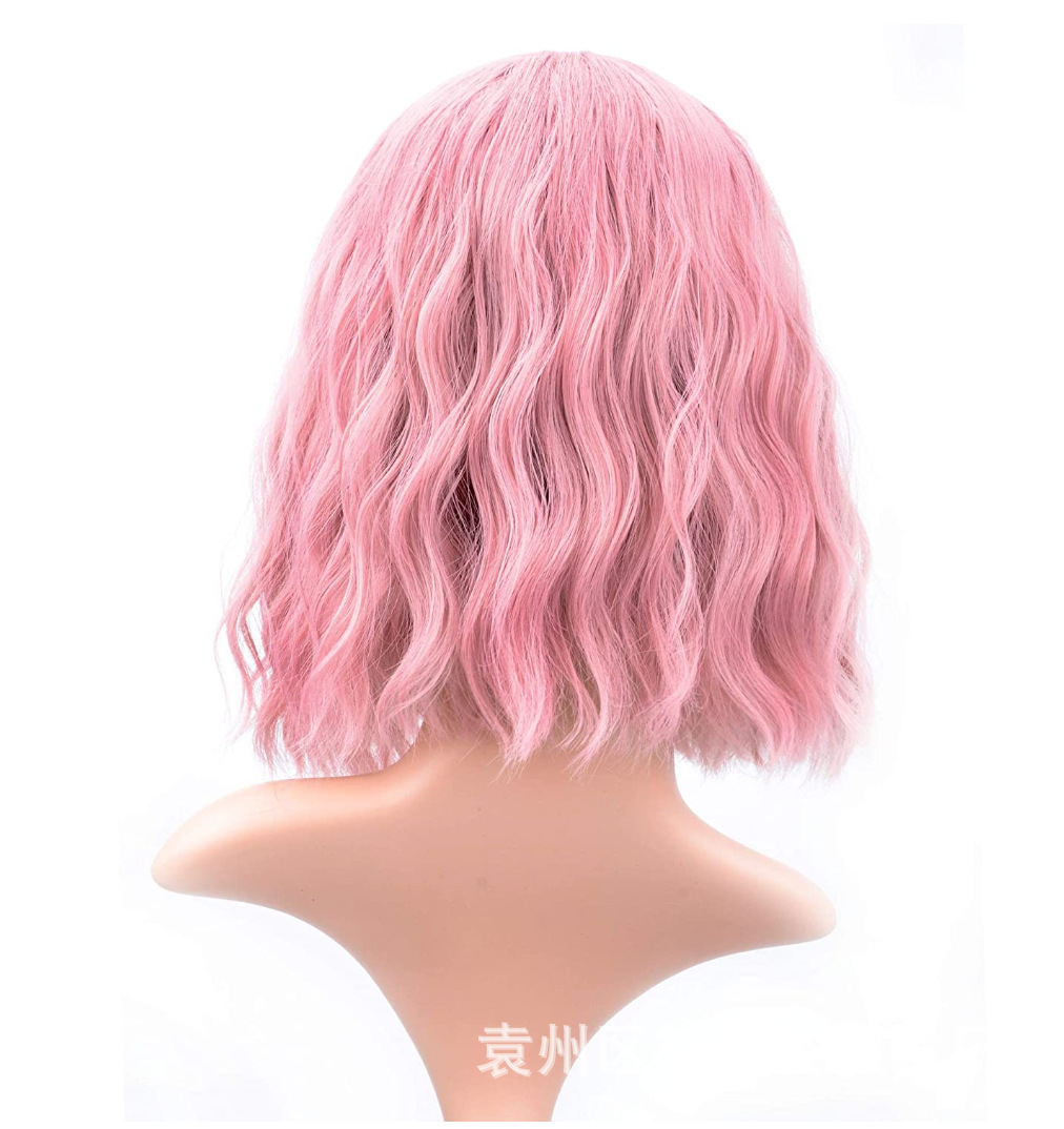 European and American Amazon rose net medium-length corn permed long curly hair wig manufacturer can customize Specification image