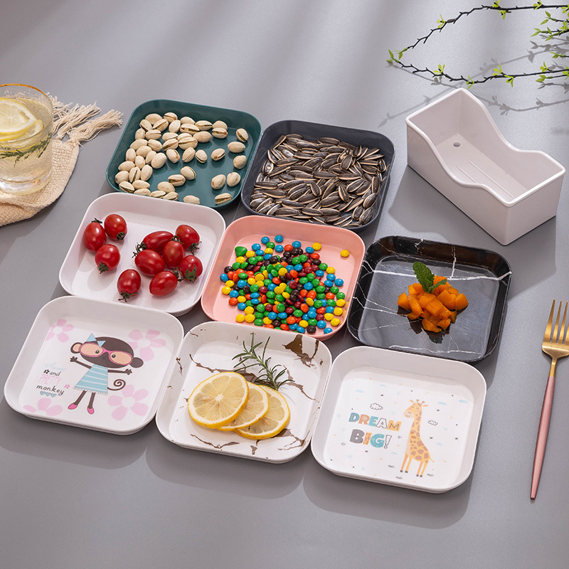 Bone Spitting Plate Household Melamine Fruit Snack Plate Table Scraps Garbage Plate 4.5 Inch Net Red Bone Plate Sample Plate details Picture