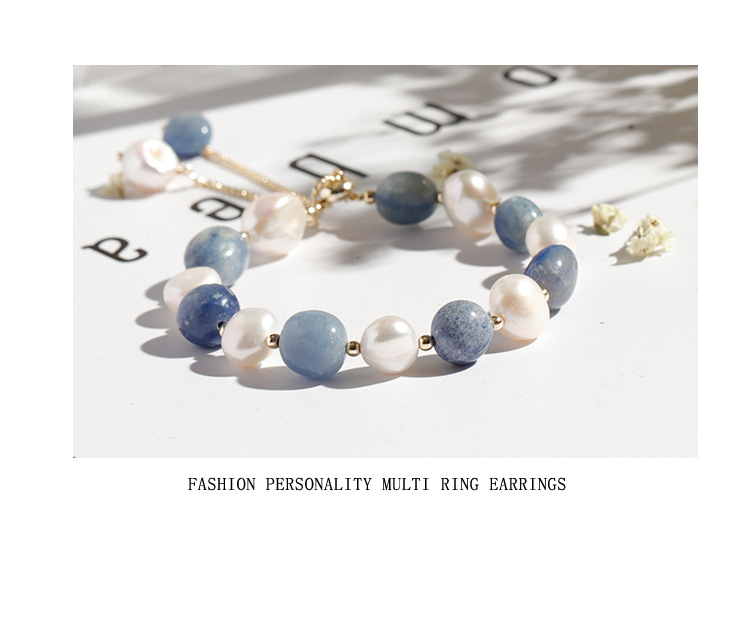 Badu Blue Dongling Crystal bracelet, freshwater pearl crystal bracelet for women, Korean version, simple and individual bracelet for women pic 44