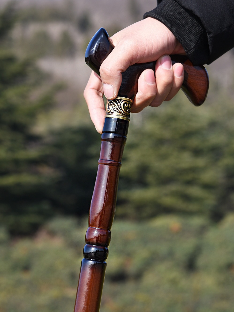 The Old Man Crutches Solid Wood Alloy Bottle Crutches Manufacturers Directly For The Elderly Non-Slip Portable Cane Cane Wholesale details Picture
