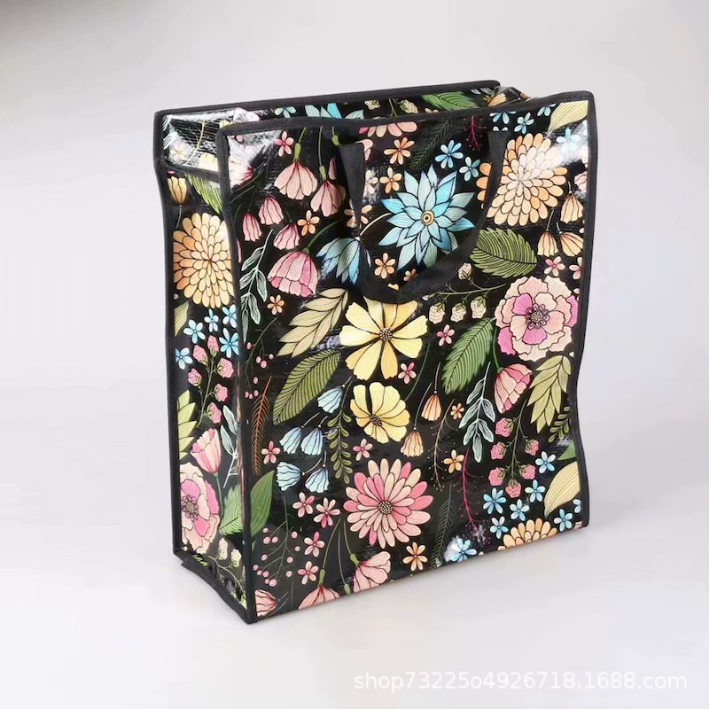 Wholesale coated woven bag home finishing handbag color printing moving bag wholesale duffel bag thumbnail
