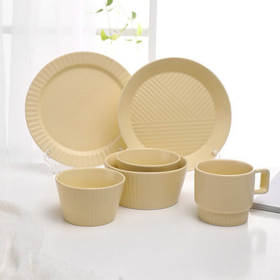 Wholesale of Nordic InS-style solid-color plates, vegetable plates, household creative and personalized tableware sets, rice bowls, pastries and breakfast plates