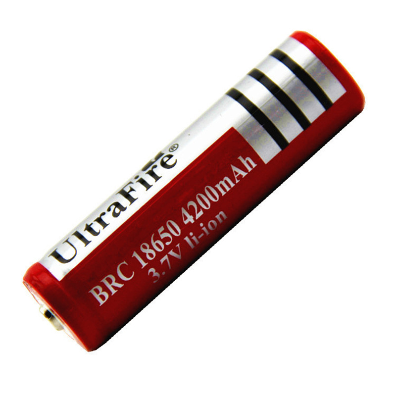 18650锂电池 3.7V大容量1200毫安充电电池平头尖头强光手电筒电池详情图3