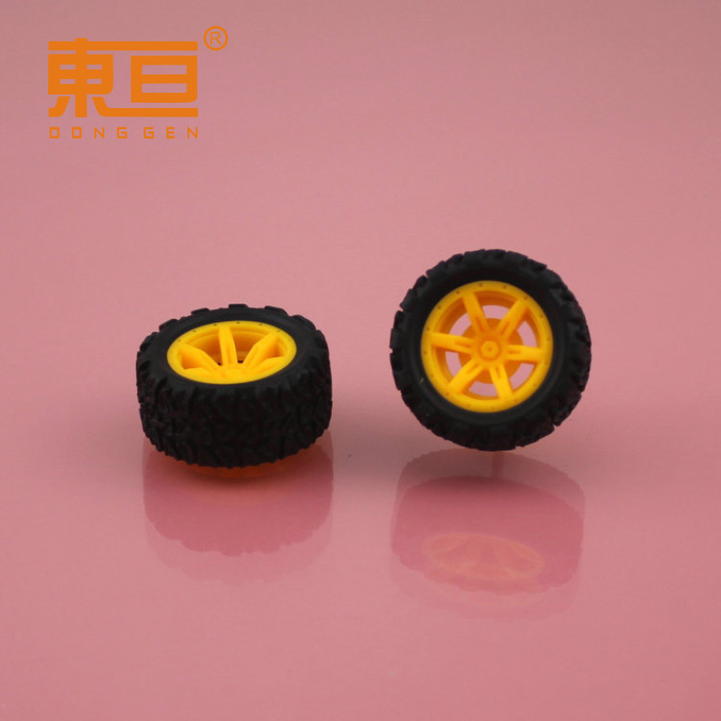 XJ352AH coarse yellow rubber wheel Rubber wheel toy accessories Technology building blocks parts 2000 sets Specification drawing