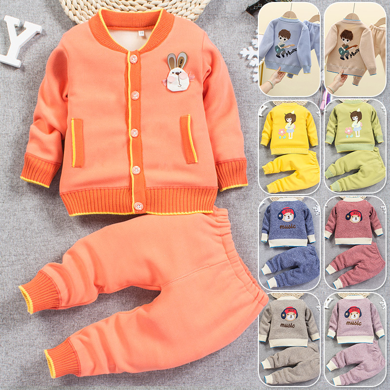 New fleece children's suits for autumn and winter 2023: Knitted cardigan jackets for boys and girls, knitted sweaters for infants and babies Application Scenario
