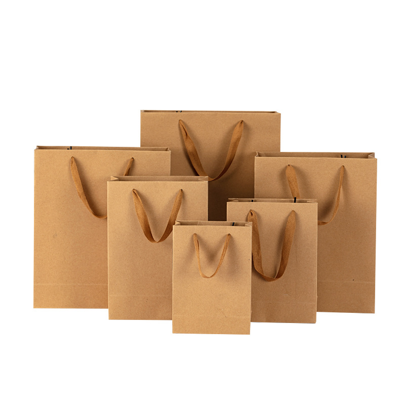 现货加厚牛皮纸袋手提袋印制LOGO茶叶烘焙包装袋礼品服装购物纸袋图