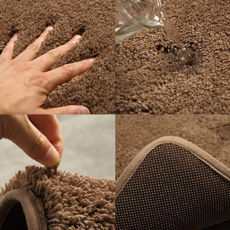 New carpet floor mat, bathroom solid color toilet mat, two-piece set, bathroom anti-slip foot mat, absorbent door mat, one-piece delivery, cross-border export, imitation wool floor mat, sofa, irregular living room, Nordic plush, long wool beside the bed, ins style Item Picture