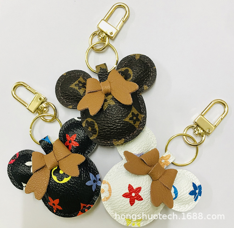 Creative Bag Leather Pendant Network Red Mi Qi Head Car Keychain Hanging Adorn Cute Doll Bag Pendant details Picture