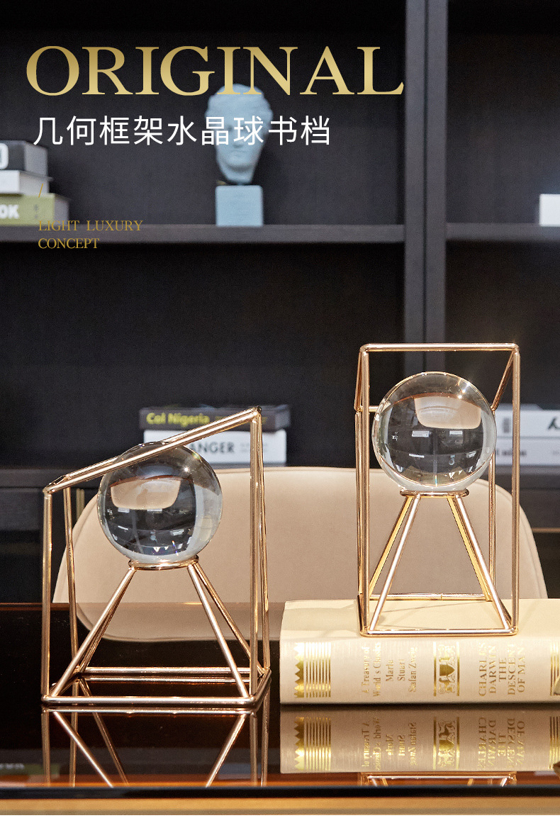Wholesale of creative and light luxury book ornaments, metal books, home wine cabinets, office desks, bookshelves and decorative items Specification image