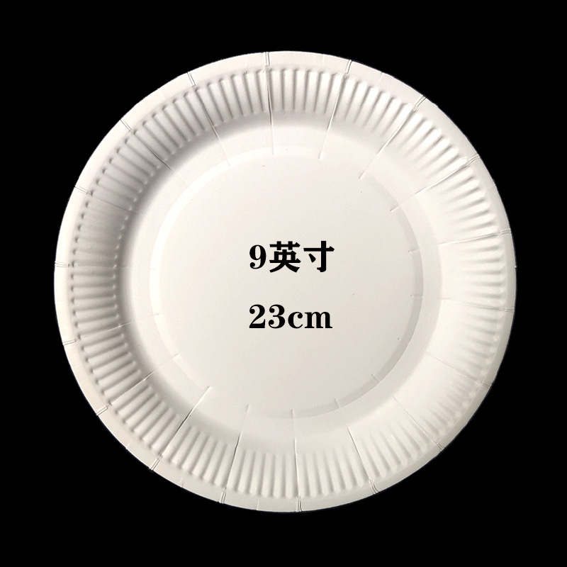 Disposable Paper Plate White Disk Kindergarten Painting Handmade Diy Painting Cake Tray Paper Plate Plate Application Scenario