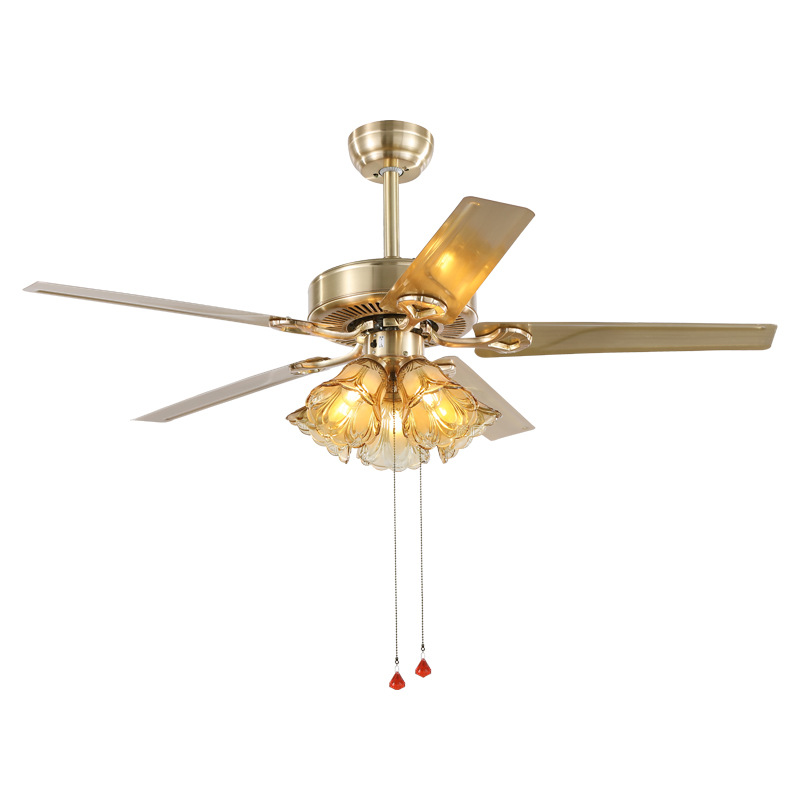 Decorative Fan Lights Living Room Bedroom Dining Room Fan Lights Retro Silent European Fan Chandelier Wind Item Picture