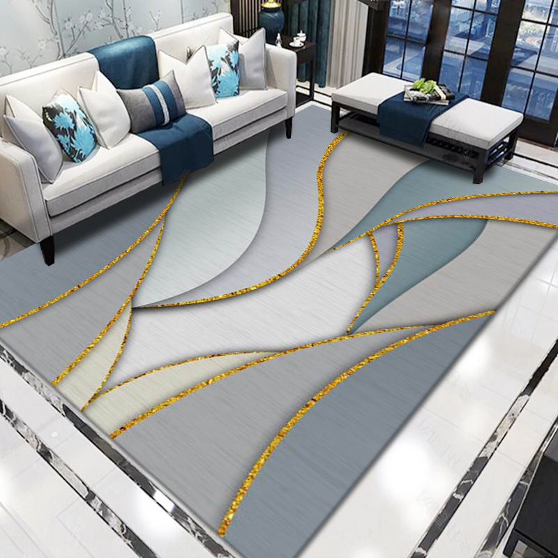 跨境ins风客厅地毯地垫简约大气北欧现代印花地毯 卧室床边毯批发图