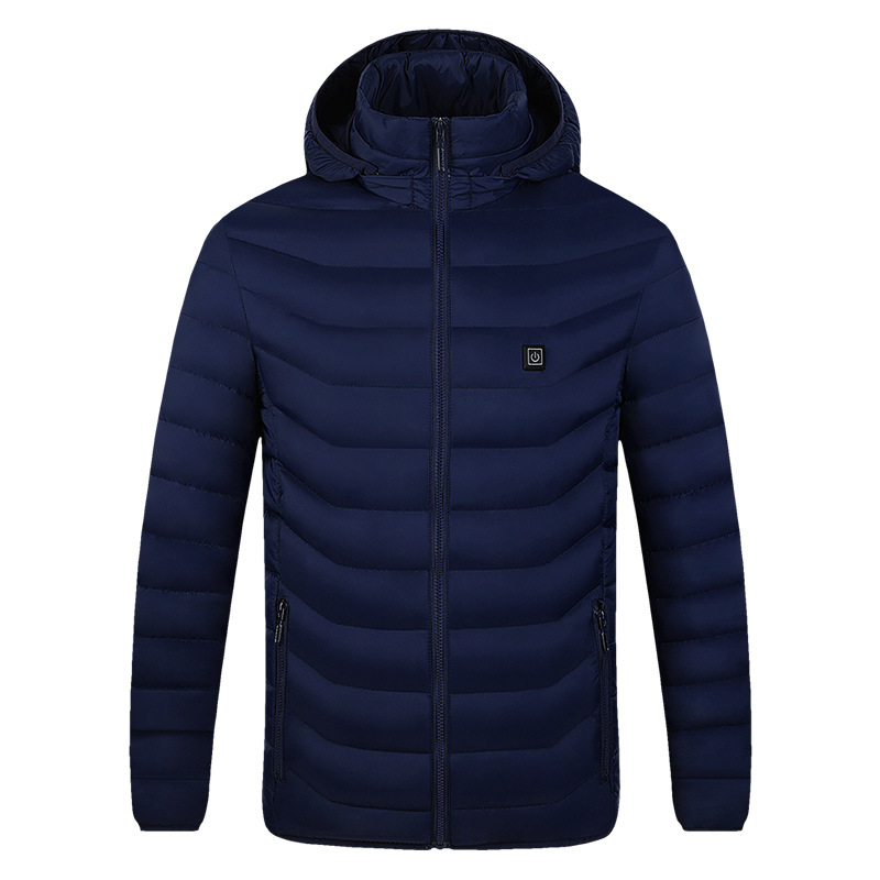 Factory direct sales of cross-border best-selling heating cotton-padded jackets, men's heating clothing, Zone 249 hooded down cotton-padded jackets, heating clothing Application Scenario