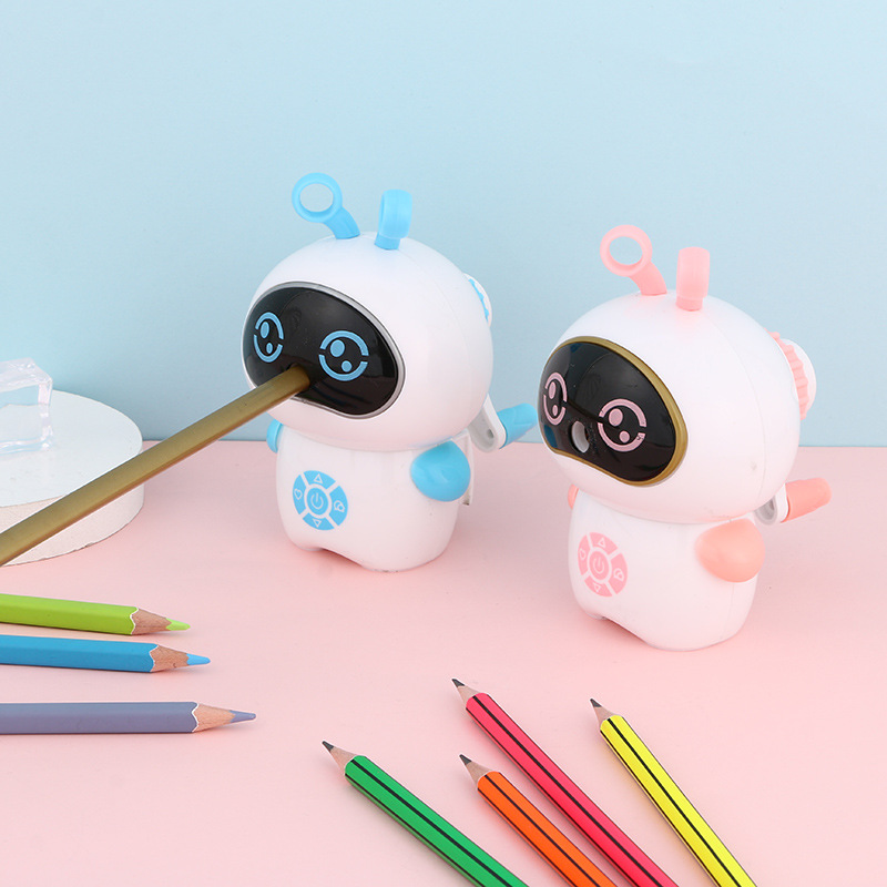 Creative Stationery Robot hand sharpener cute cartoon pen sharpener Student supplies manual rotating pen sharpener full figure