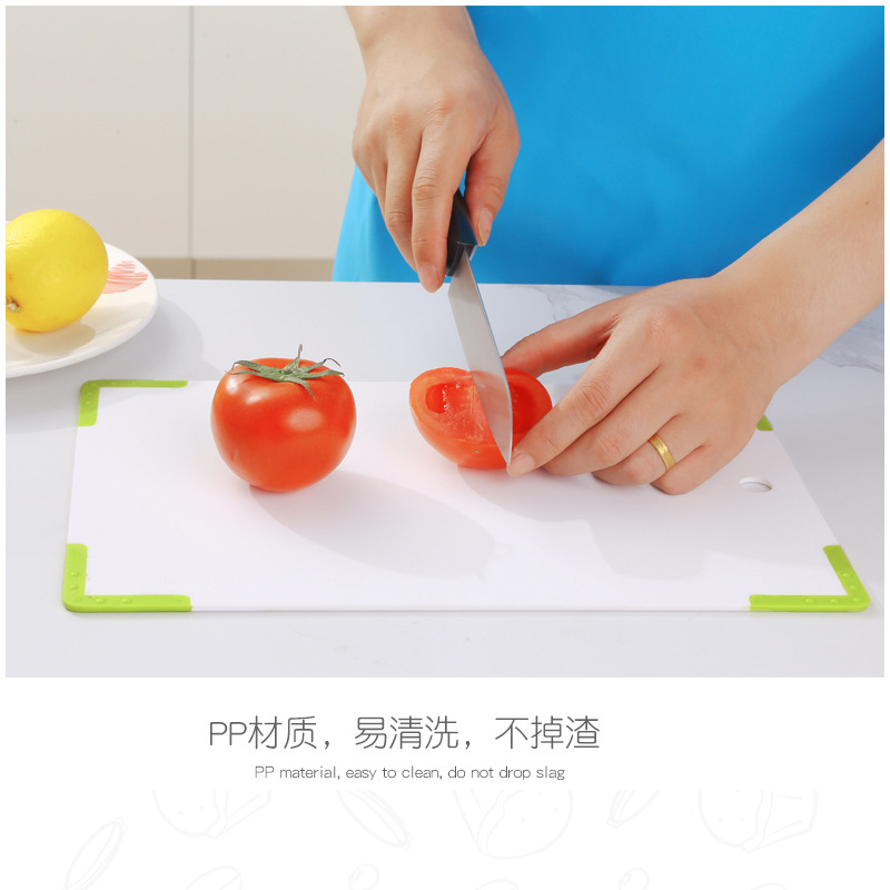 Simple non-slip cutting board plastic home cutting board Baby food fruit cutting board with scale table hanging board Specification drawing