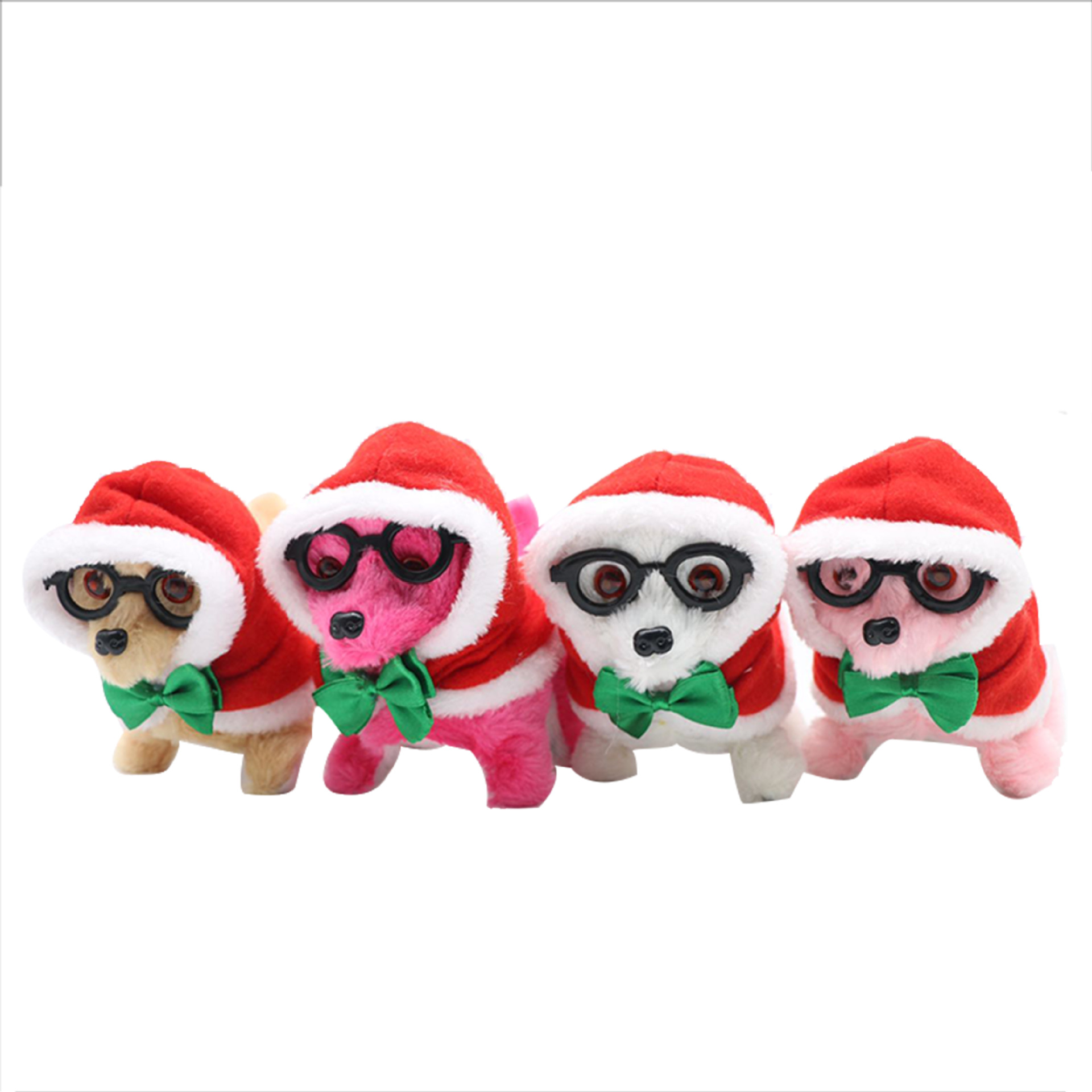 Plush electric glasses dog can walk and bark. Boys and girls, Christmas clothes, independent station, electric puppy, robot dog, cross-border Item Picture