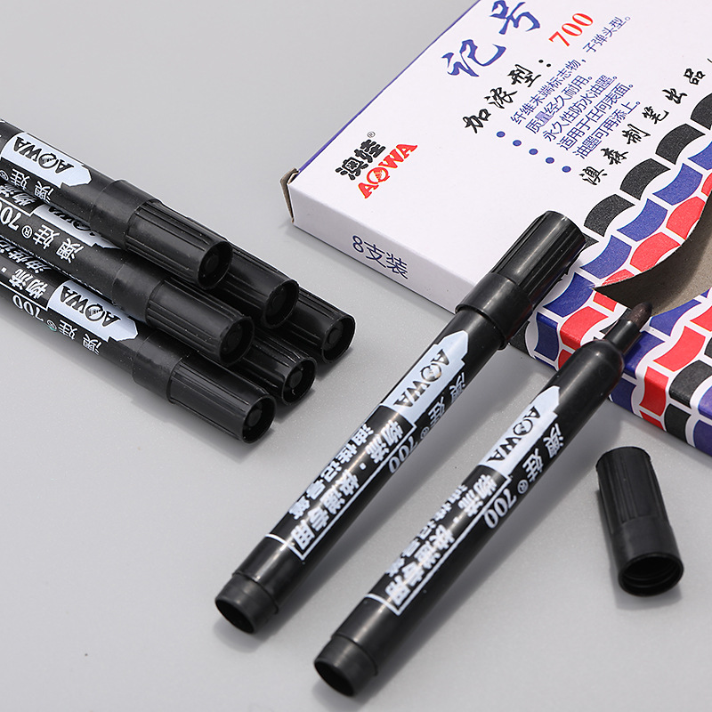 Chendi Writing Marker Black Box Large-Head Pen Waterproof Oil-Based Large-Head Marker Single-Head Marker Cannot Be Erased