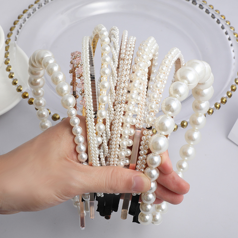 New hairband, a popular forest-themed girl headband with an ins style, Korean pearl and diamond hairband headwear wholesale, domestic independent other hair accessories