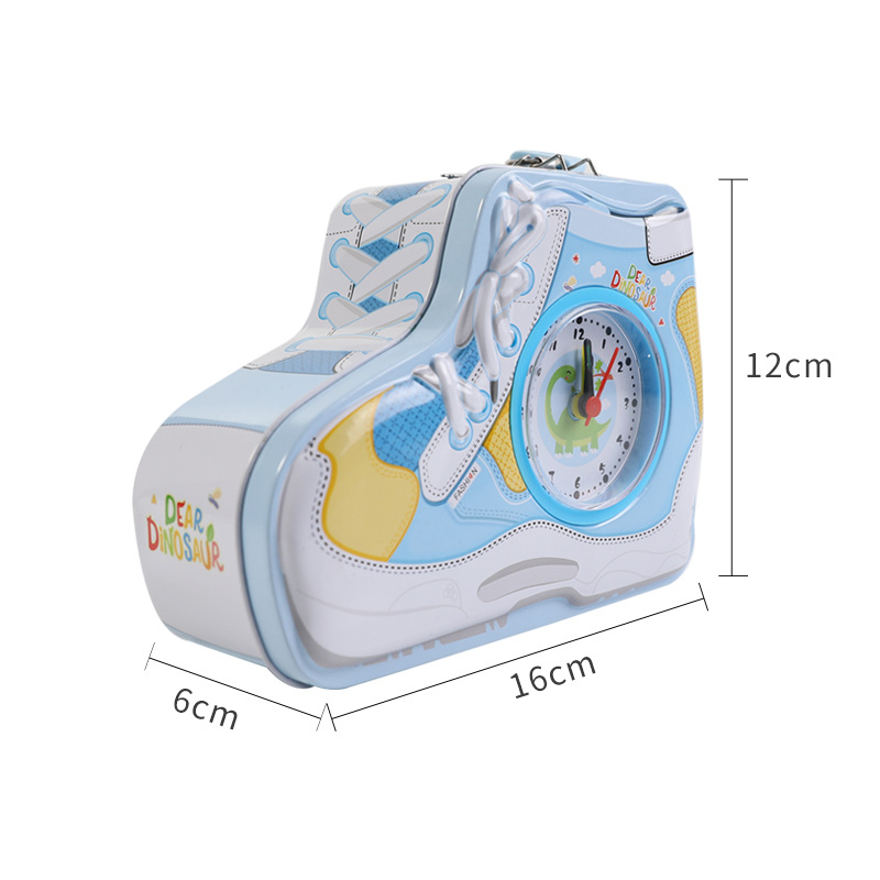 New Back-To-School Gifts Shoes Alarm Clock Piggy Bank Kindergarten Gift Ideas Locking Tinplate Piggy Bank Item Picture
