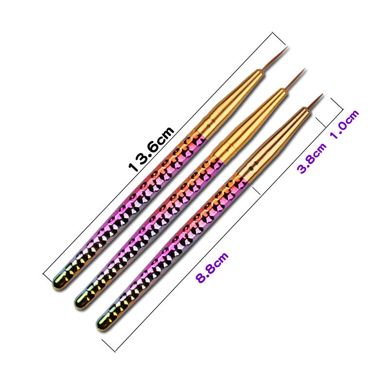 shanilak nails drawing pluma 3pcs muy fino lápiz de contorno ultrafino pintura de color lápiz esculpido puntal broca conjunto de herramientas de uñas bolígrafo de uñas al por mayor Specification image
