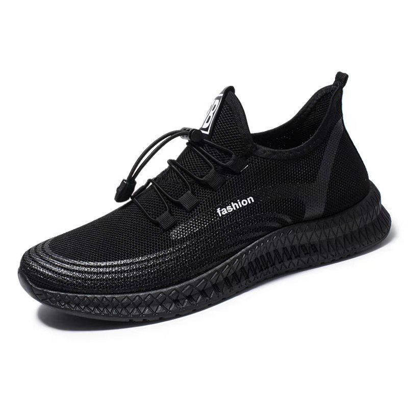 Spring And Summer New Cotton Shoes Leisure Trend All Match Flying Weaving Sports Men's Shoes Mesh Running Walking Shoes Soft Sole Non-Slip Item Picture