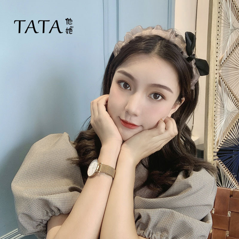 Net Yarn Small Fragrant Wind Organza Hair Band 100 Hair Band Female Korean Sweet Fairy Mori Super Fairy Hair Cave Accessories details Picture