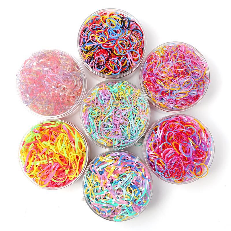Color Disposable Rubber Band Leather Cover High Elastic Hair Small Rubber Band Female Black Adults And Children Headband Wholesale Item Picture