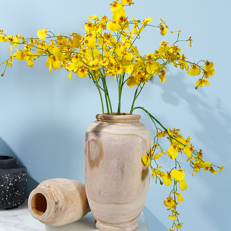 Factory consignment delivery of solid wood vases, modern and simple ins home vase ornaments, fresh flowers, Nordic style decorative vases Application Scenario