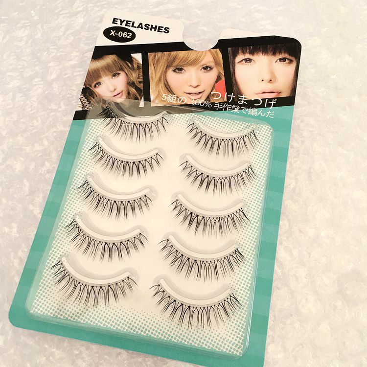 Japanese and Korean style hand-sharpened eyelashes, high-temperature silk sharpened false eyelashes, Japanese and Korean style cross-shaped eyelashes manufacturer wholesale Specification image
