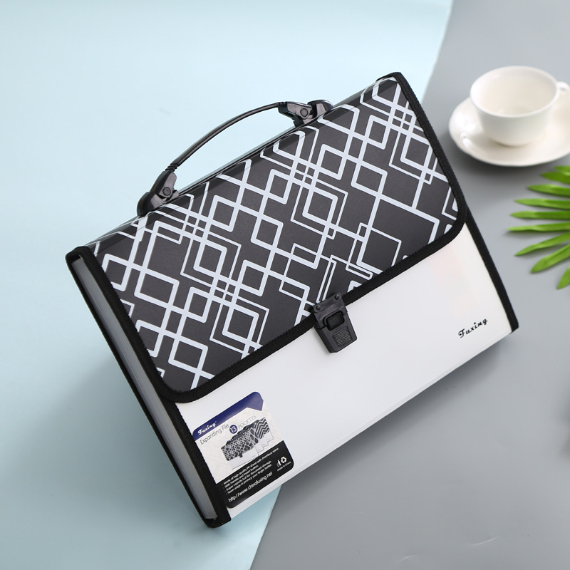 a4手提风琴包试卷收纳包透明内页扩展文件夹塑料票据会计夹定制