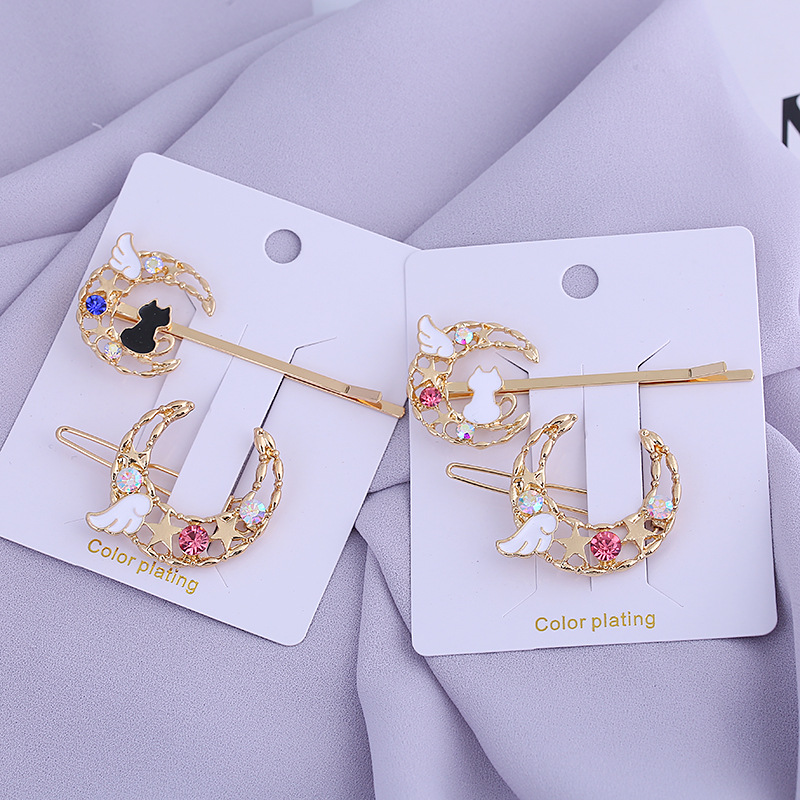 Japonés nuevo cute girl cat planet wings side clip clip de una palabra sweet hair set flew clip al por mayor
