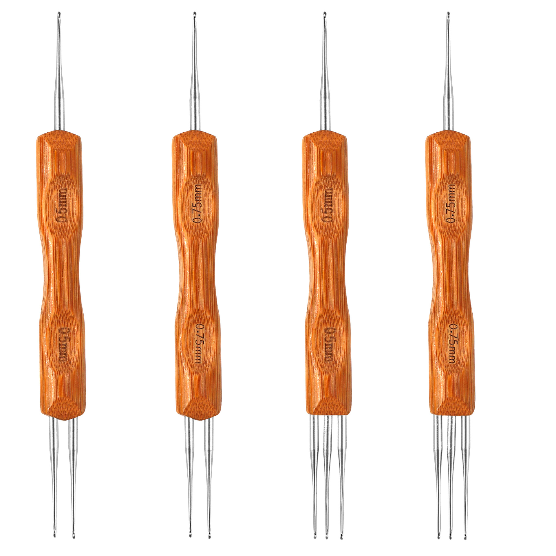 DIY wig and braid styling tools: Single hook, double hook, 0.5-0.75, crochet, single and double combinations, single and three combinations