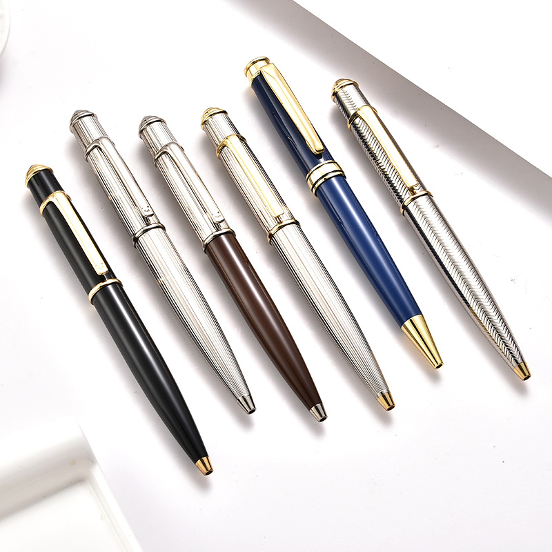 Manufacturers Wholesale Metal Ballpoint Pen Engraved Rotary Pen Fashion Office Stationery Advertising Gift Pen Wholesale details Picture