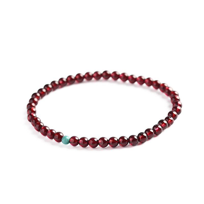 سوار الرمان الأرجواني -كريستال S925 الخرز الفضي النقي Item Picture