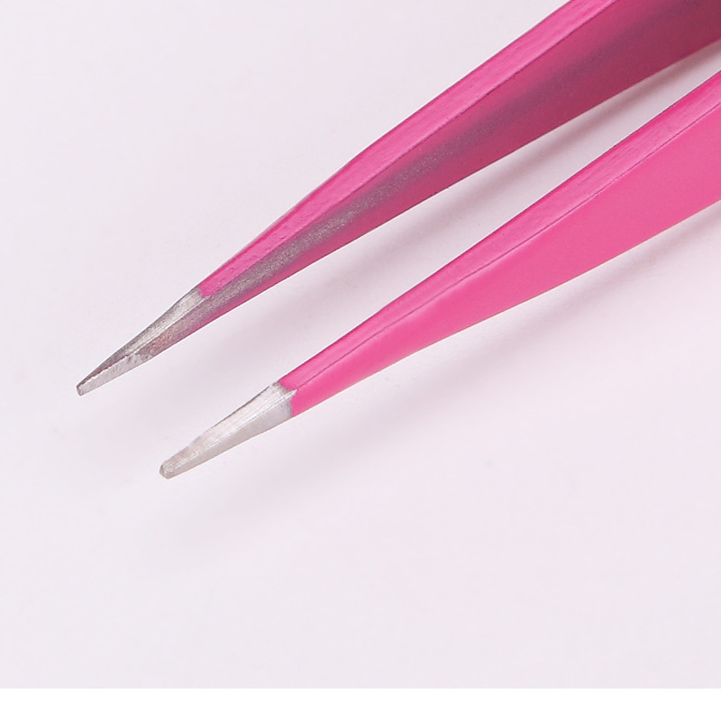 shanilak factory directly supplies beveled electroplated colored eyebrow clips, eyebrow plucking tweezers, false eyelash pasting, double-eye skin clips and beauty tools Specification image