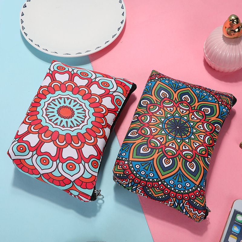 Vintage Creative Pu Makeup Bag Printed Ladies Travel Portable Storage Large Capacity Makeup Bag Foreign Trade Wholesale Specification drawing