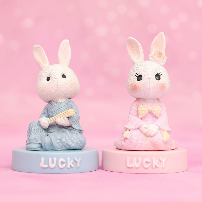 Cute rabbit Young Master Rabbit Xiaoya ancient costume cake baking decorative item
