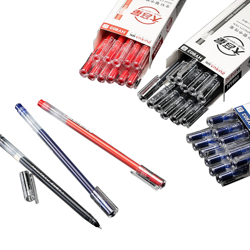 Wholesale of large-capacity gel pens, signature pens, magenta 0.5mm all-in-one student water pens details Picture