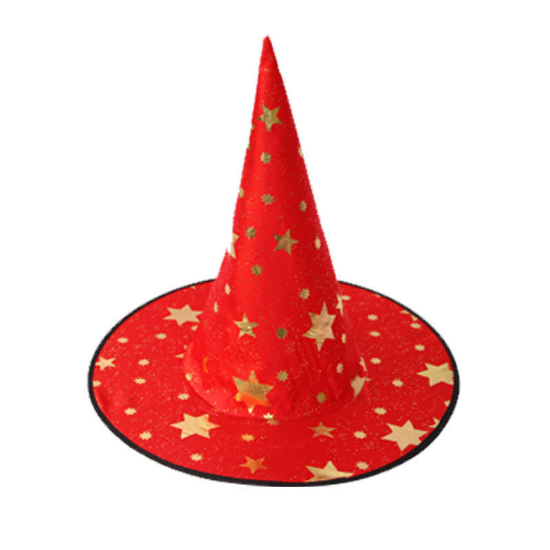 万圣节五星帽子万圣节装饰装扮道具派对道具魔术师尖顶帽印花帽详情图5