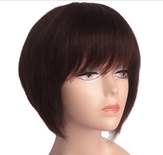 Wholesale full real hair wigs, real hair wigs for middle-aged and elderly people, short hair wigs for women, real hair strands, bobo hair wigs
